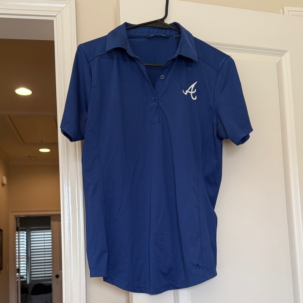 Atlanta Braves Cutter & Buck Blue Button Down Shirt
